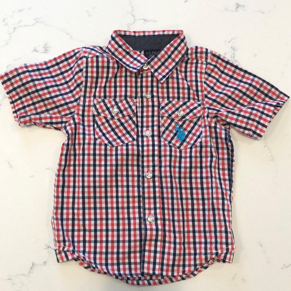 Polo Red White & Blue Check Shirt